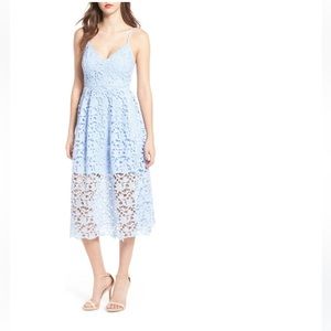 Periwinkle floral lace Mid-length Dress